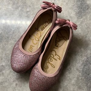 Girls Sam Edelman ballet flats - pink glitter. EUC. Size 2
